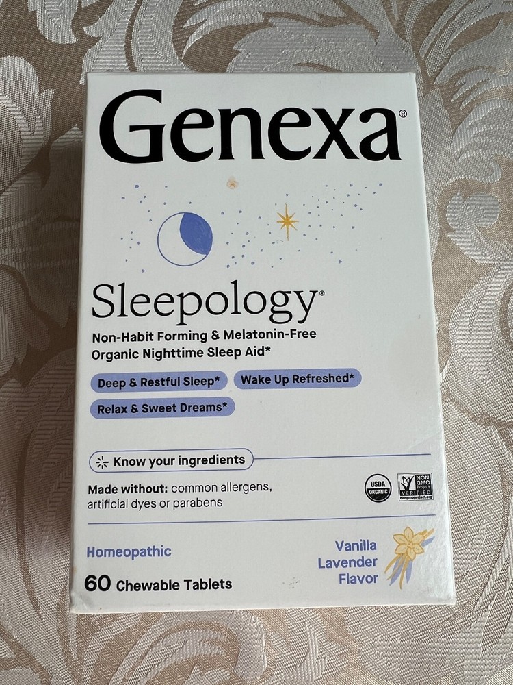 Genexa Organic Nighttime Sleepology Drug Free Sleep Aid 60 Chewable Tablets