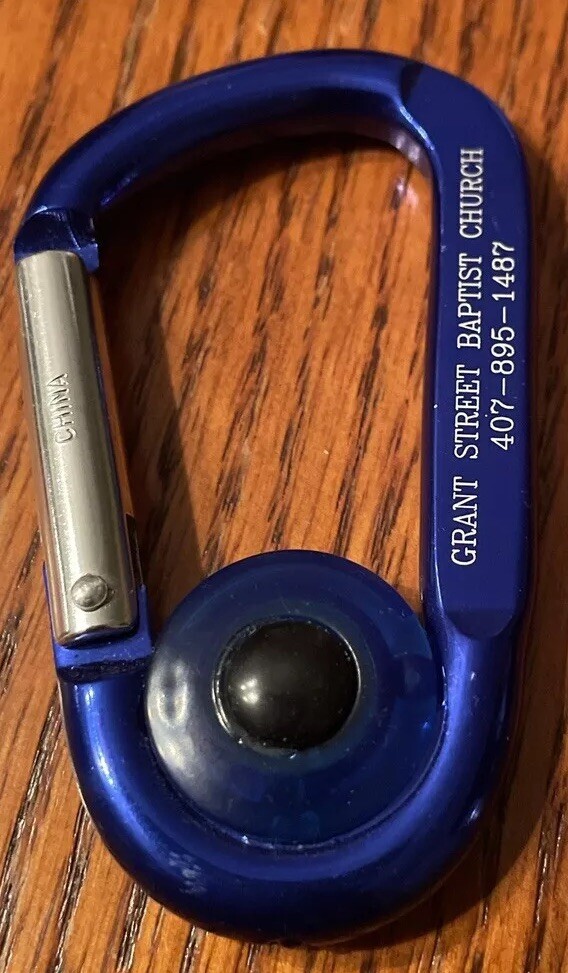 LED Aluminum Carabiner Keychain Clip with Blue Light - Promotional Gift