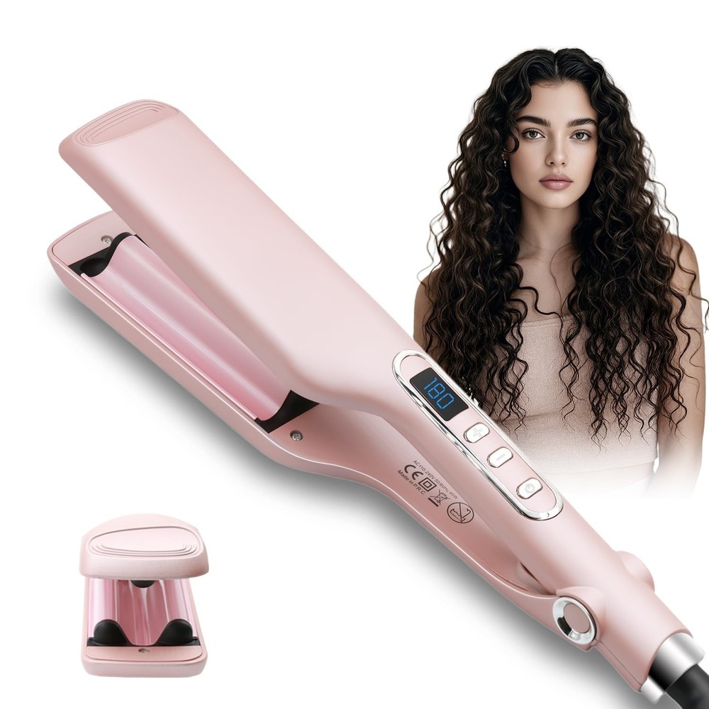 Crimper Curling Iron 2 Barrel Hair Waver Anti-Scald 5/8 Inch Fast Heating