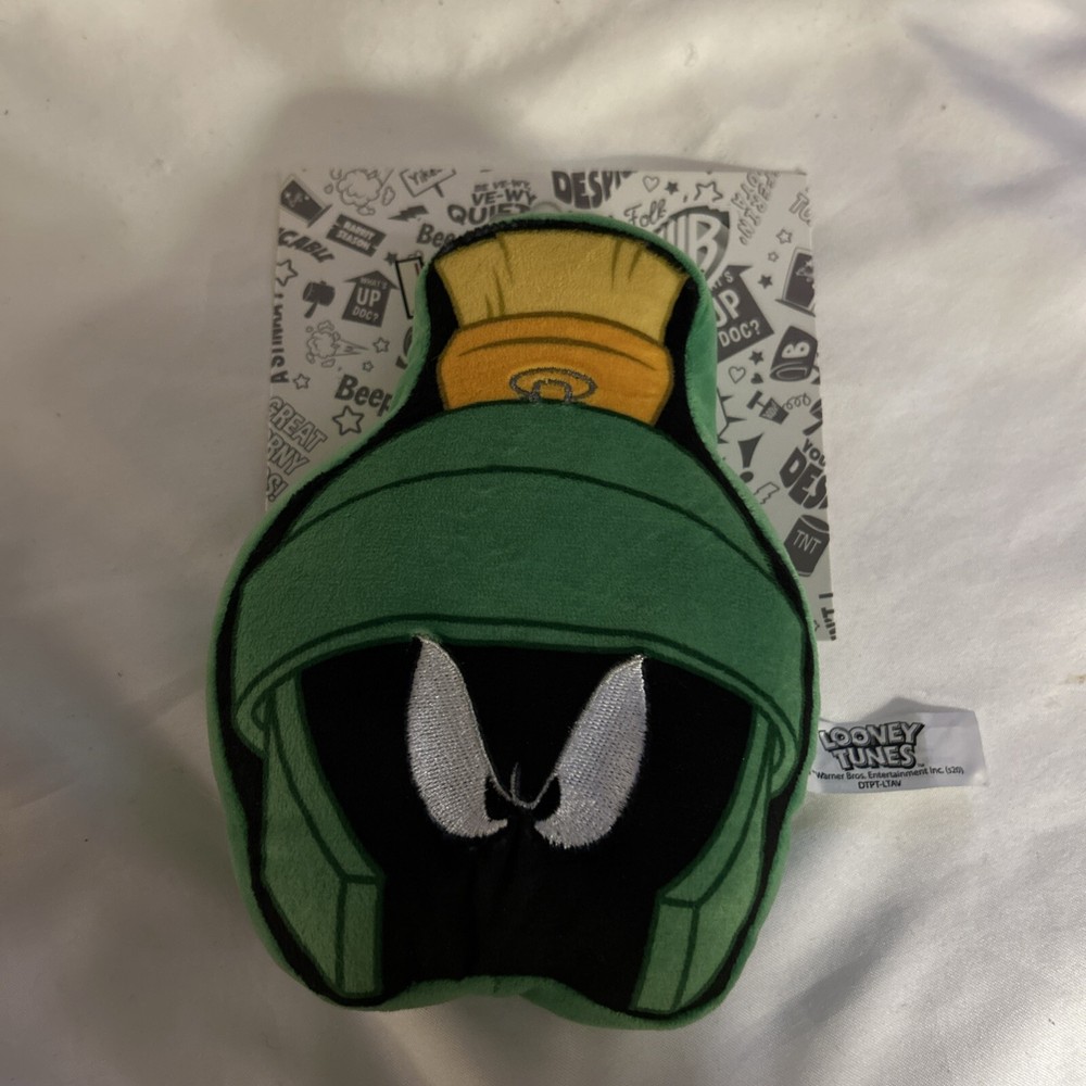 NEW! Marvin  The Martian Dog Toy Looney Tunes Plush Face w/ Squeaker Licensed