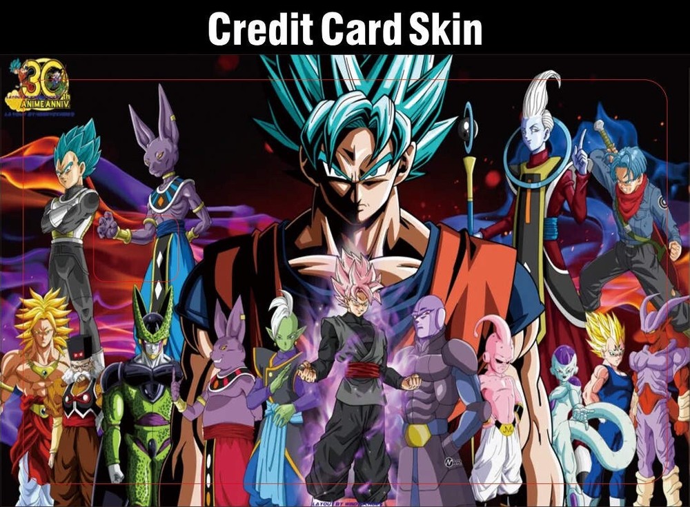 Credit Card Sticker Skin Film Pre-Cut Decal Dragon Ball Z Goku Size 8.5 X 5.4cm-image