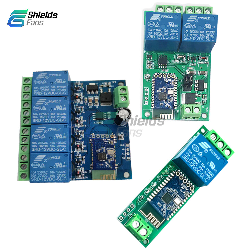 DC12V 1/2/4Channel Bluetooth Relay Module APP Control Switch IoT Smart Home New-image