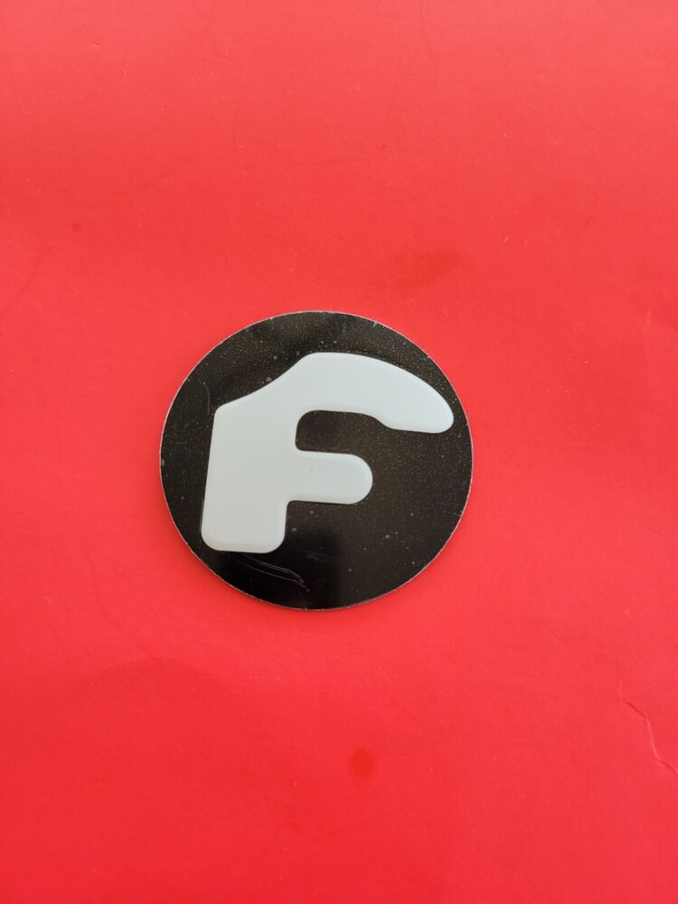Forgiato center cap logo decal emblem sticker black with white F single (1)