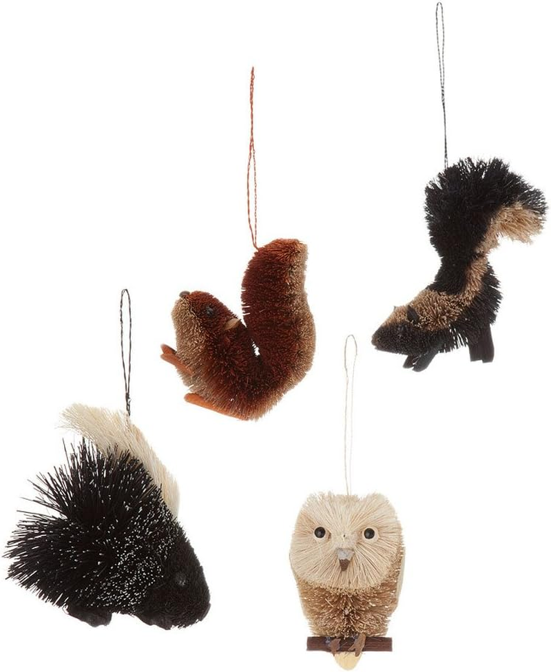 Adorable Buri Woodland Animal Christmas Ornaments in 4 Assorted Styles