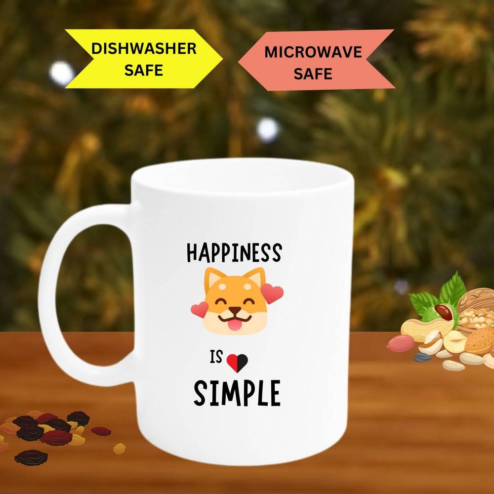 Happiness Is Simpledog Lover Regalo Perro Amante Taza Perro Taza Perro Café Taza Regalos para