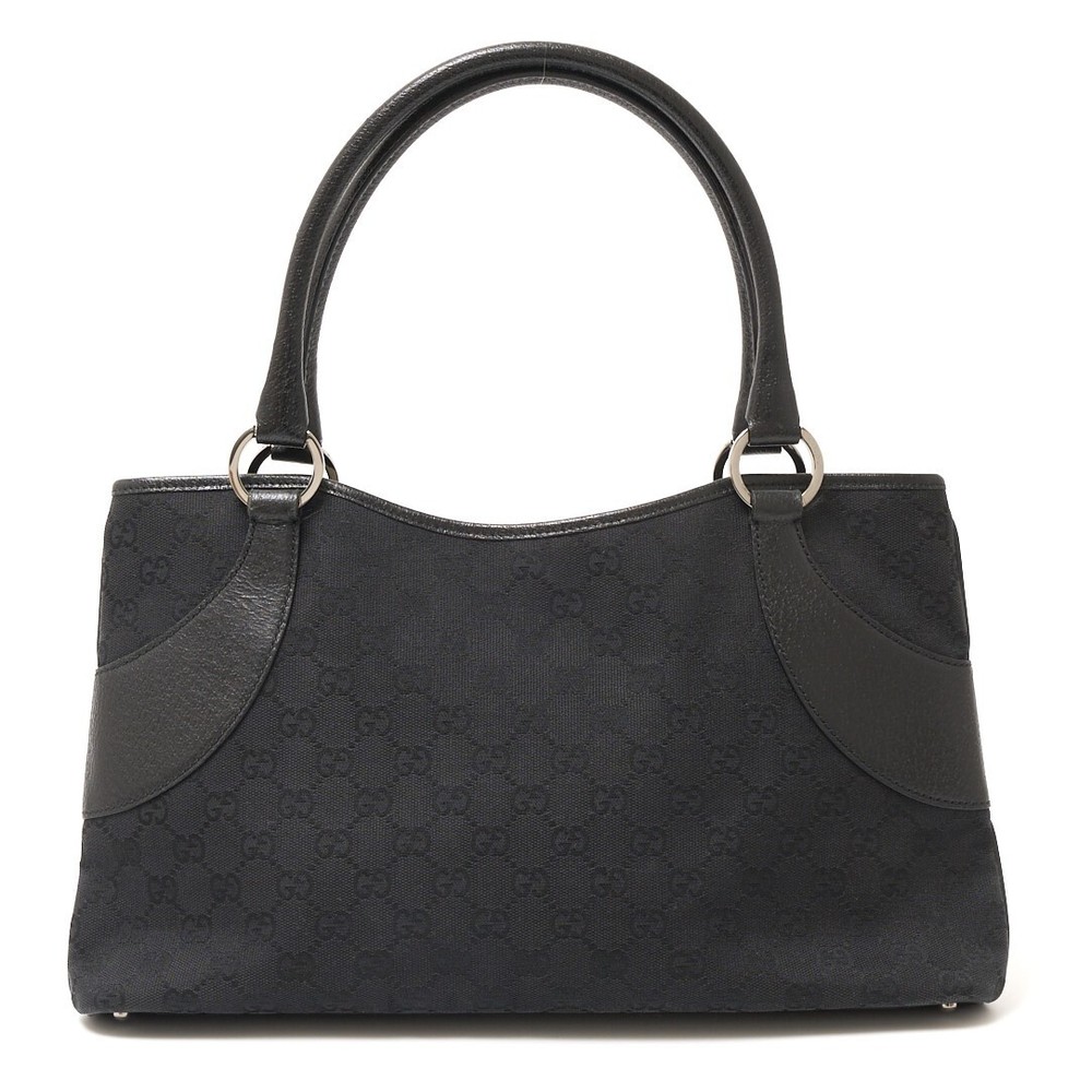 GUCCI GG Canvas Compact Tote Shoulder Bag in Leather 2-Way Design 113015 475453