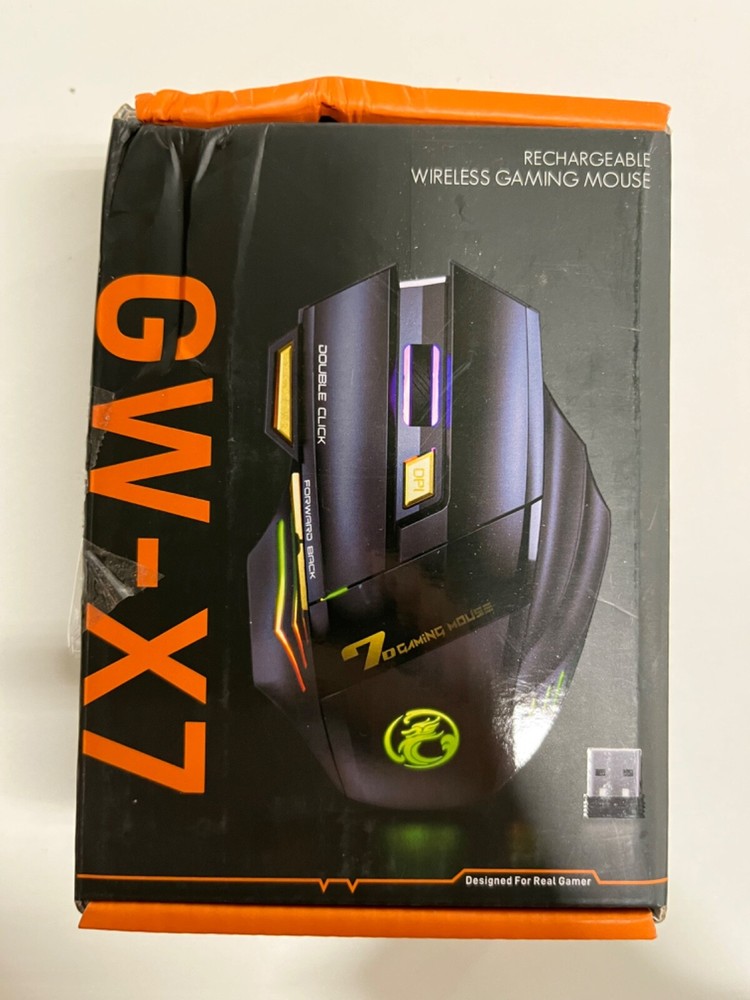 GW-X7 Rechargeable 7-Button Wireless RGB Mouse with 2.4GHz Connectivity