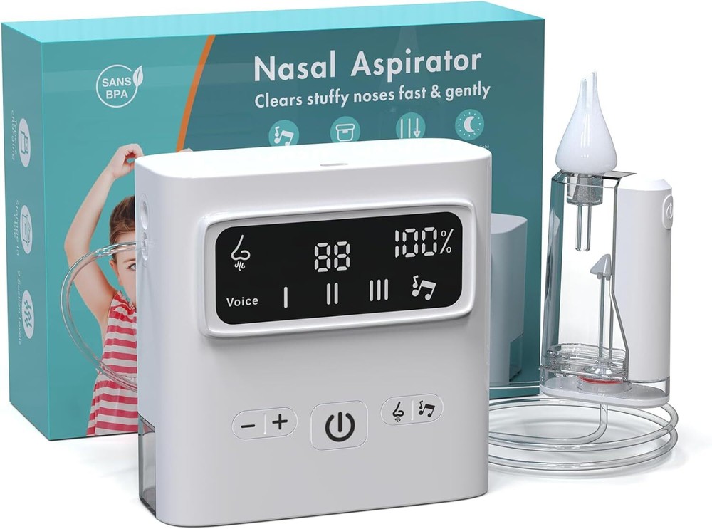 Nasal Aspirator for Baby,Rechargeable Baby Snot Sucker with Adjustable White