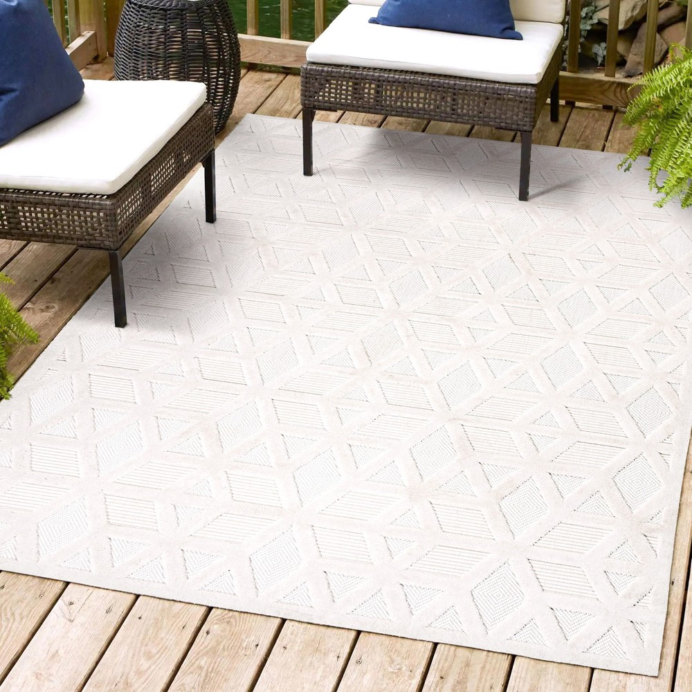 Jonathan Y Ibiza 4x6 Off White Polypropylene Indoor Outdoor Rug