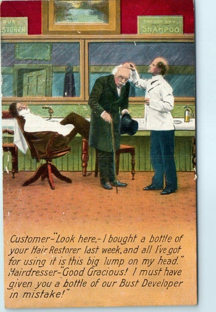 Postcard - Customer Mistakenly Used The Wrong Shampoo Art Print-image