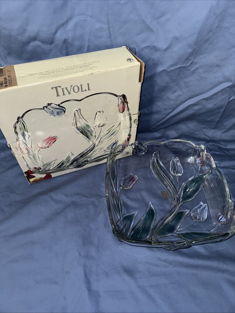 Vintage Mikasa Tivoli Walther Crystal Large Divided Relish Serving Dish Bowl EUC