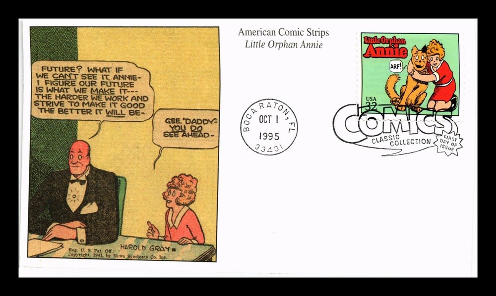 Dr. Jim Stamps US Cover Little Orphan Annie Classic Comic Strips FDC Mystic