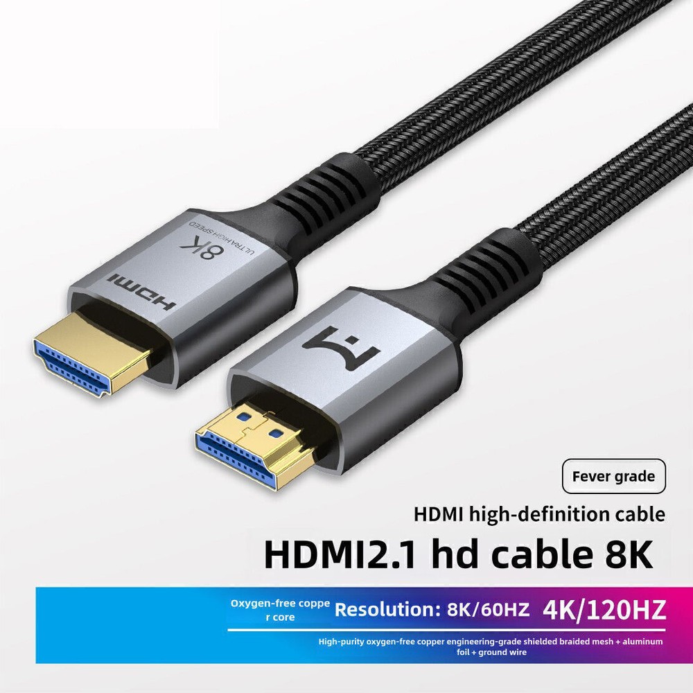 High Speed HDMI 2.1 Cable for 4K 8K HDTV PS3 in 5ft to 65ft Lengths