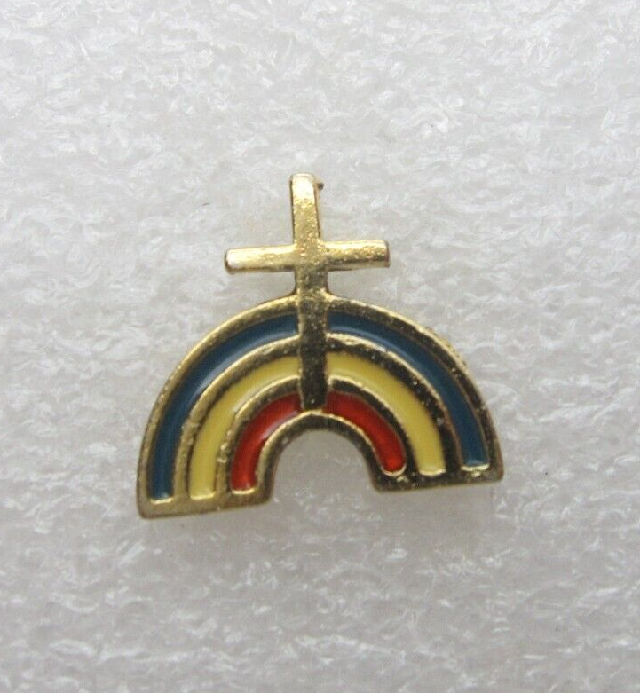 Cross Rainbows Colors Lapel Pin (C259)