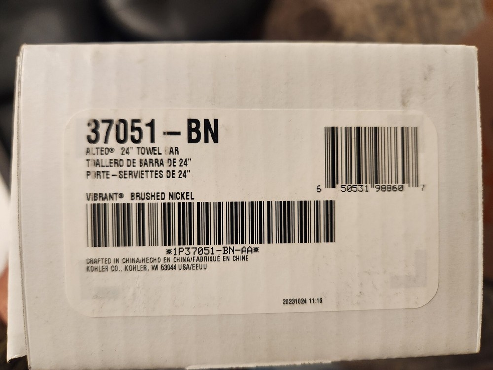 Kohler Alteo 24-inch Brushed Nickel Towel Bar Set of 2 K-37051-BN