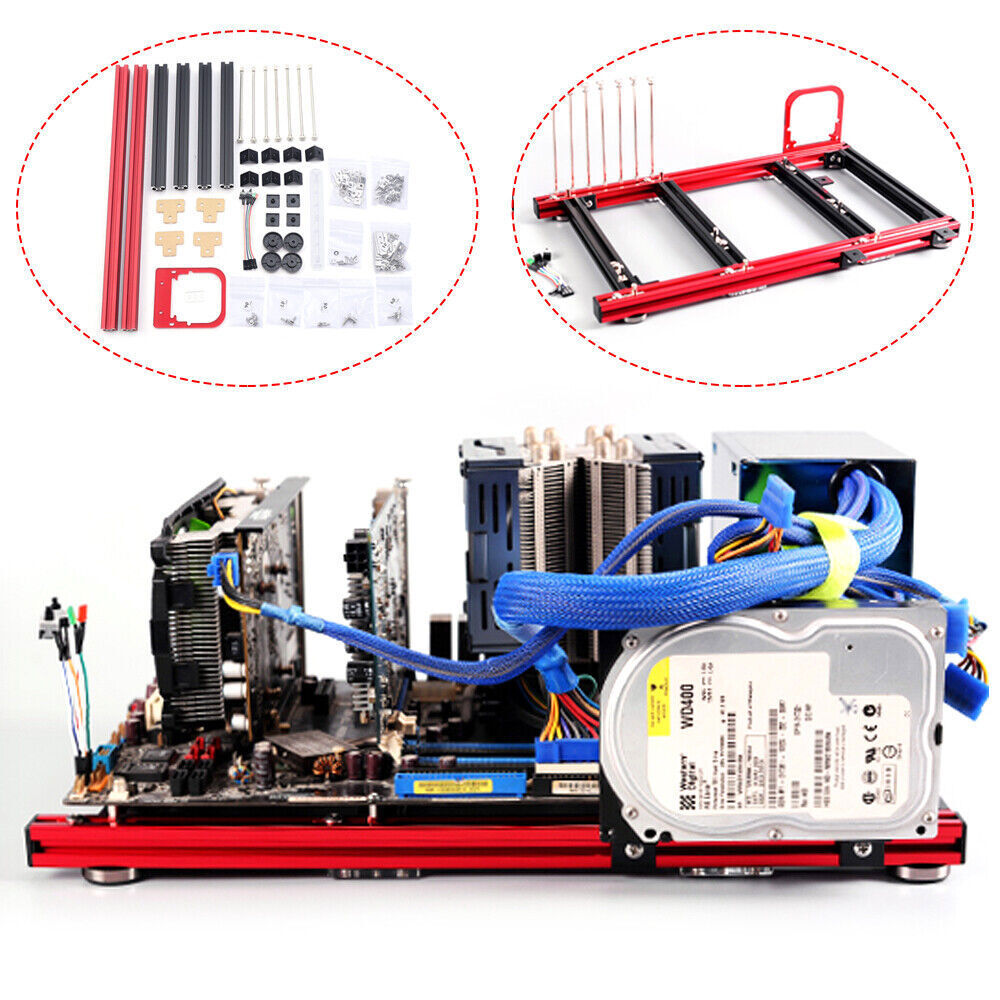 Open Air PC ATX DIY Test Bench Aluminum Frame Overclock Case Computer Chassis-