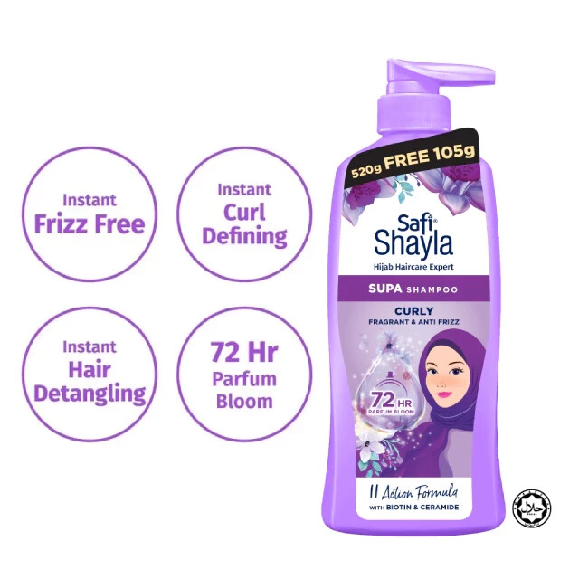 SAFI Shayla Supa Curly, Anti Frizz & Fragrant Shampoo Biotin | Ceramide 2 Pieces