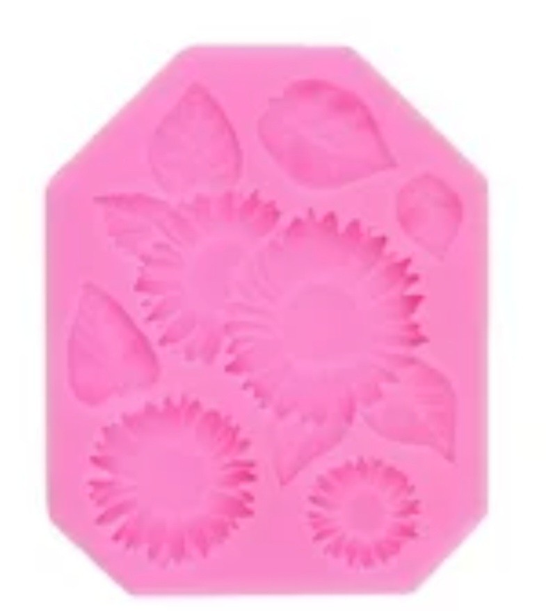 Sunflowers Flower Floral Leaves Sugar Craft Fondant Clay Wax Resin Silicone Mold