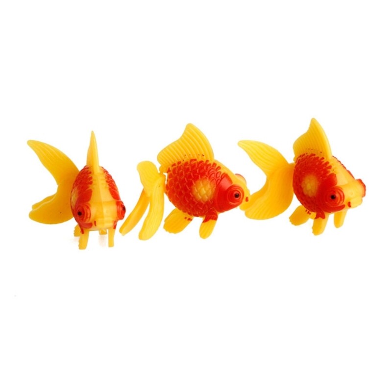 3-Piece Artificial Aquarium Fish Gold Fish Ornament for Shrimp for