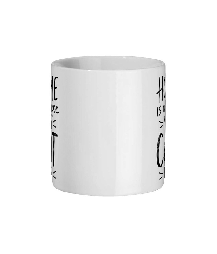 Home Is Where My Cat Is Mug Cat Lover Gift Cat Lover Mug Cat Obsession Cat Mum G