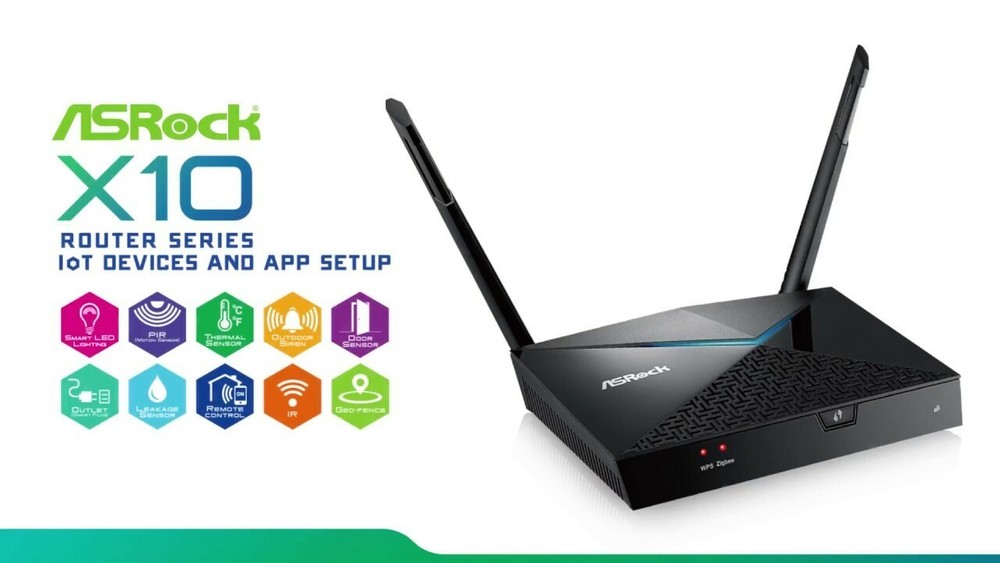 ASRock X10 AC1300 2-in-1 IoT Wireless Router, Smart Home Automation, ZigBee & IR-image