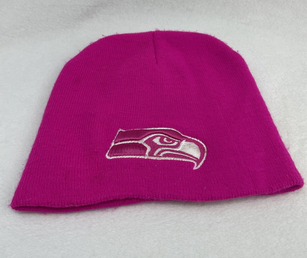 Seattle Seahawks NFL Official Pink Knit Beanie Football Hat