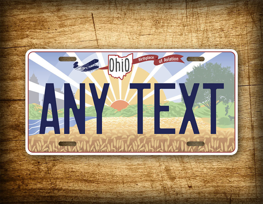 Custom Ohio Birthplace of Aviation License Plate Personalized Text 6x12-image
