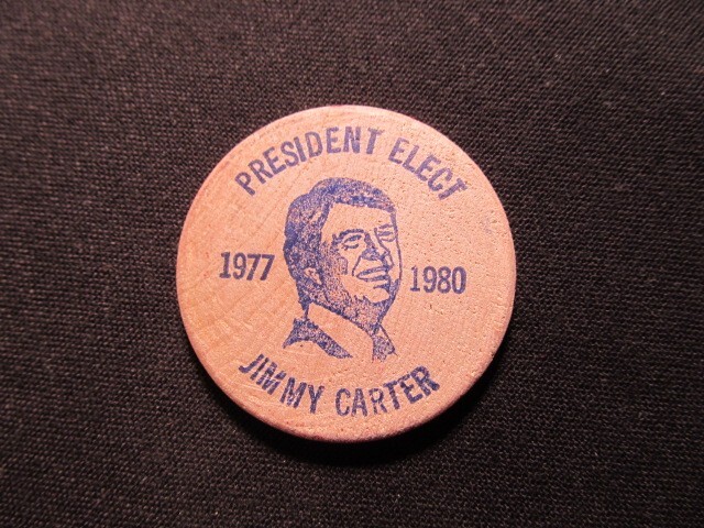 1976 Georgia Wooden Nickel Token - Jimmy Carter / President Elect Wooden Coin