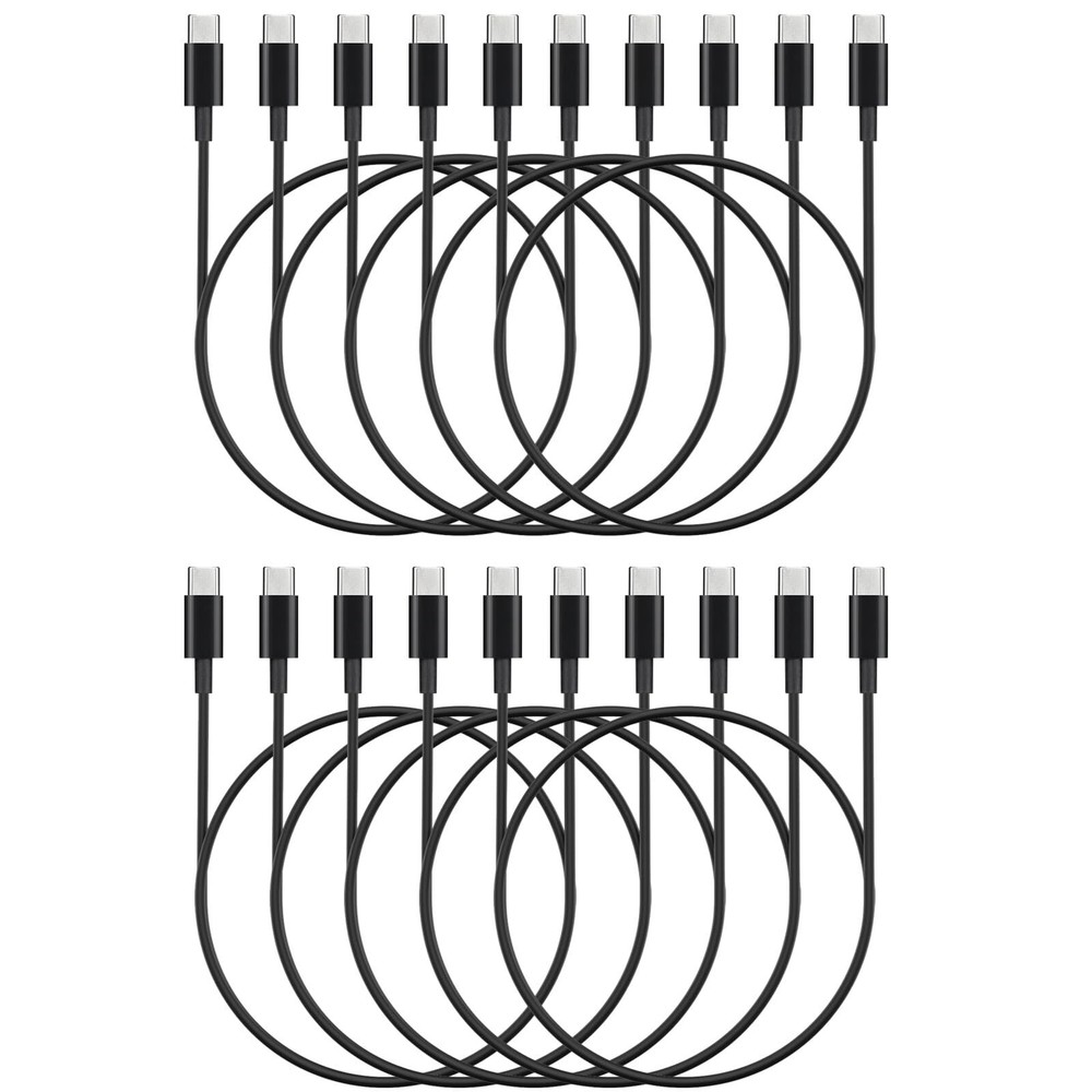 10-Pack Smays 3ft USB-C to USB-C Fast Charging Cables Bulk Set  