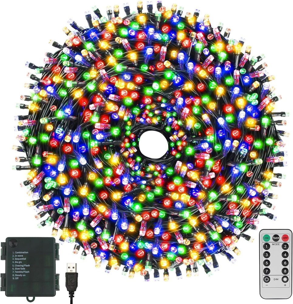 66FT Multicolor LED String Lights, Battery/USB, Timer, Waterproof
