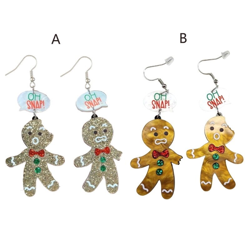 Exaggerate Christmas Pendant Earrings Jewelry Gingerbreads Man Dangle Earrings