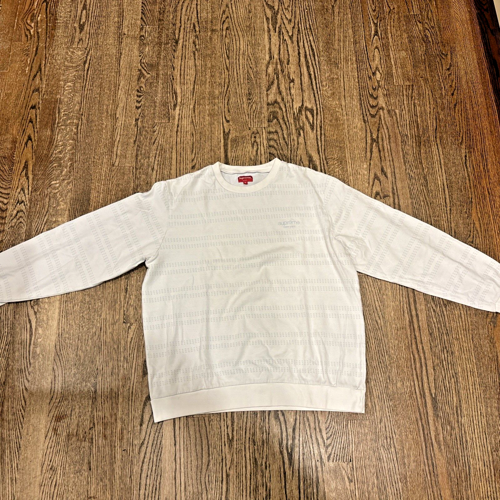 Supreme Crew Dash Crew Neck White Sweatshirt/SZ XL
