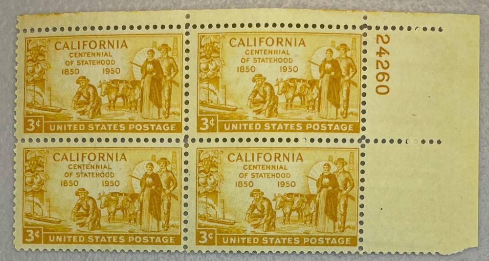 US Stamps Scott # 997 California Plate Block of 4 MNH