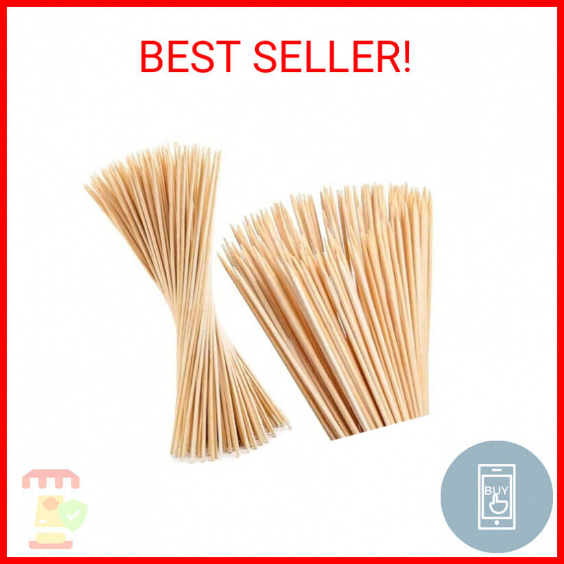 100Pcs Wooden Skewers Sticks - Marshmallow Roasting Sticks Smores Sticks Bamboo