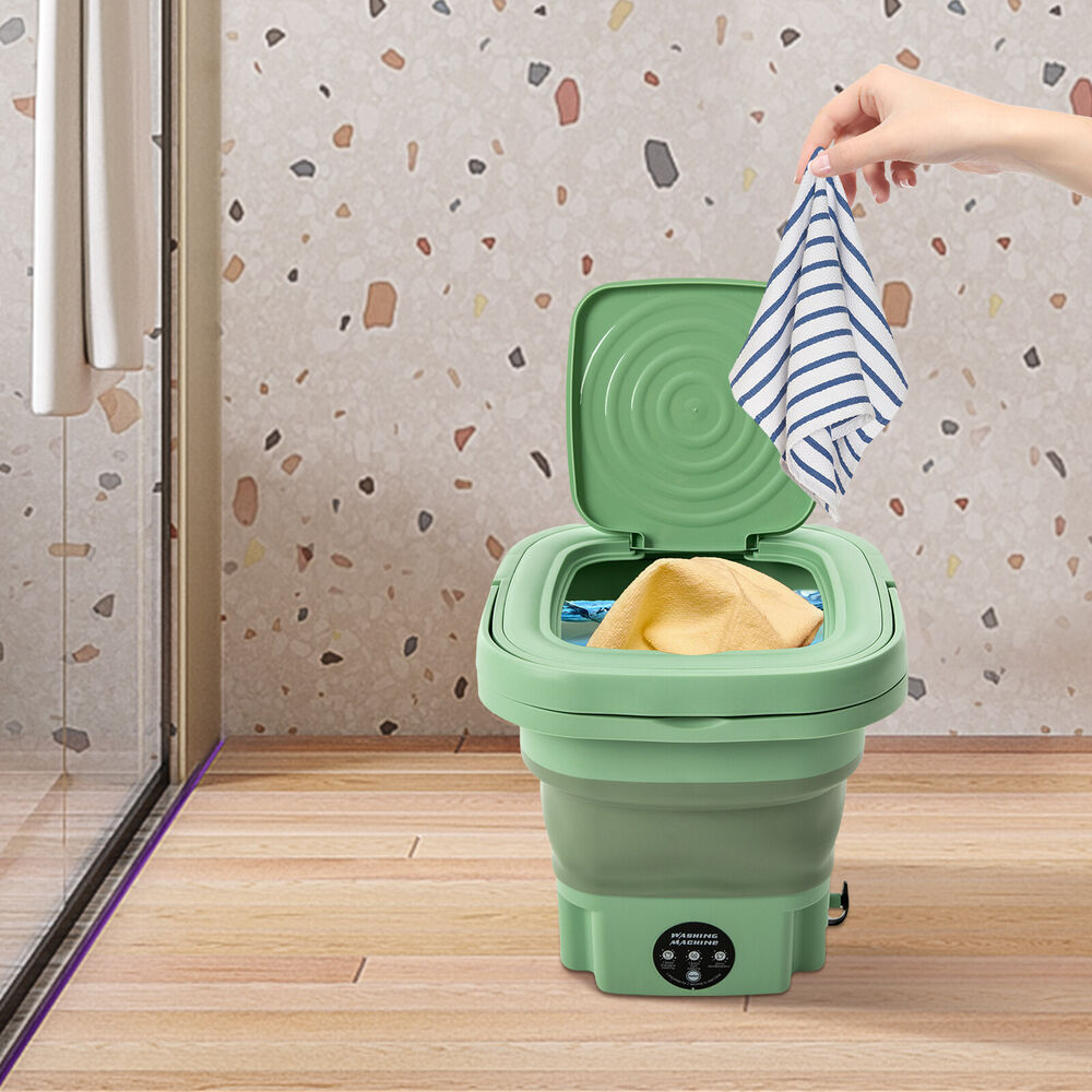 Compact Foldable Mini Washing Machine with Drain Basket - Portable & Multi-Functional