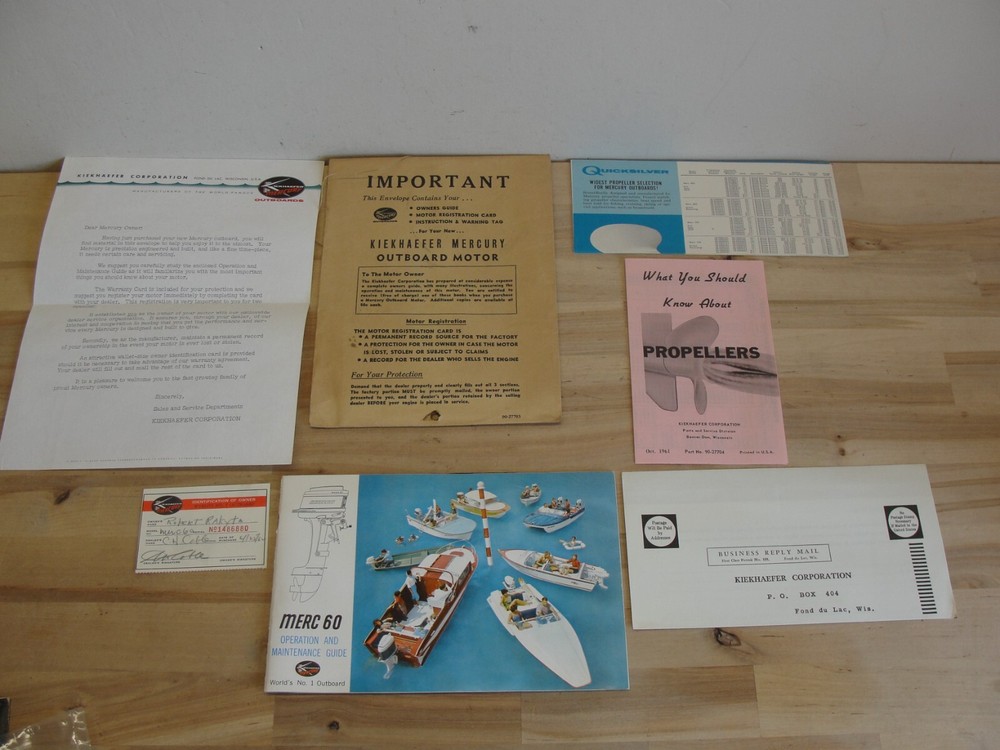 Vintage Kiekaefer Mercury 60 Outboard Motor Operation and Maintenance Guide