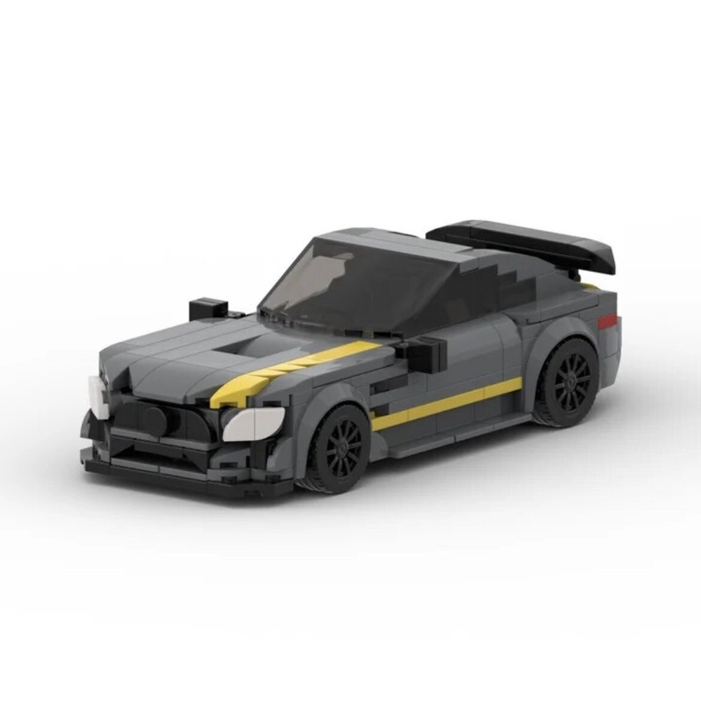Brick Works Grey Mercedes AMG GT R MOC LEGO  Building Bricks Racing Sports Car