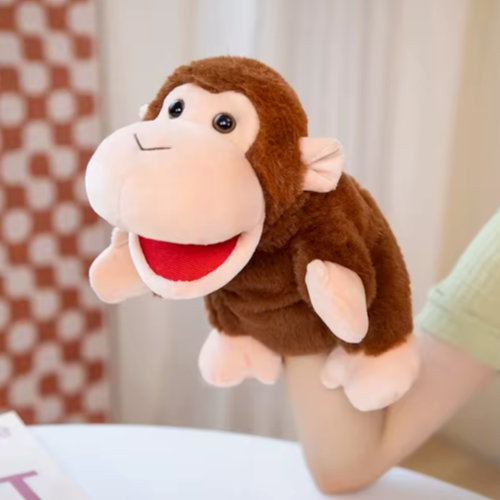 Stuffed Monkey Plush Finger Puppet Toy Kawaii Animal Educational Baby Gift