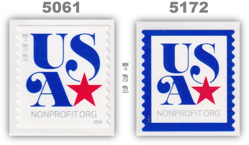 5061 5172 USA & Stars Nonprofit Org (5c) Coil Singles Set of 2 MNH - Buy Now-image