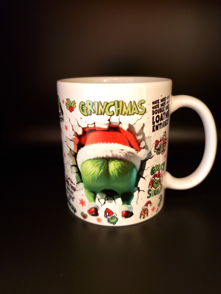 Funny, Sarcastic Santa Grinch Coffee 11oz White Mug Cup Ceramic