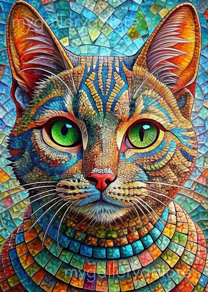 AI Art Cat Digital Wallpaper Background Image-image