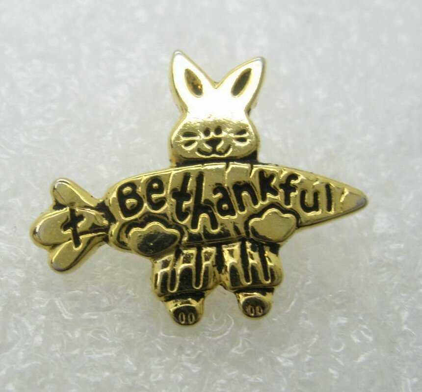 Be Thankful Rabbit Lapel Pin (A212)