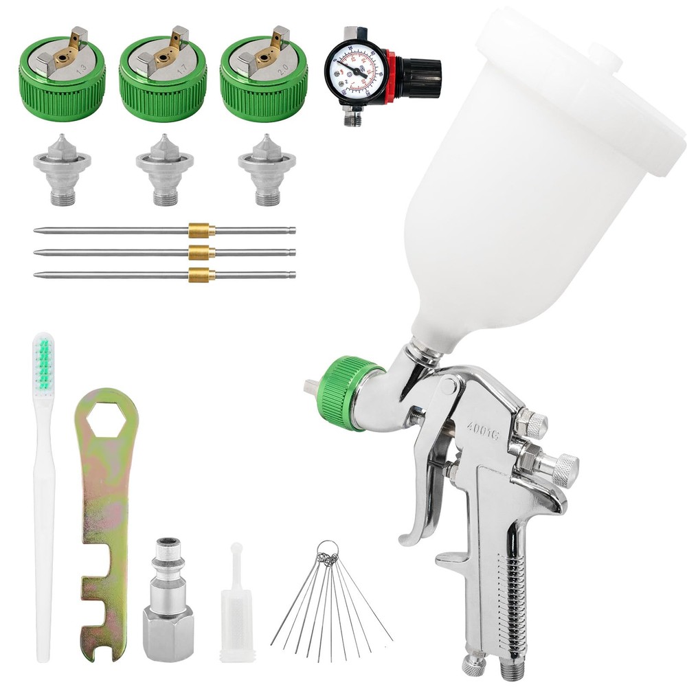 4001 Hvlp Gravity Feed Air Spray Gun, Air Spray Gun with 600cc Paint Cup, Pai...