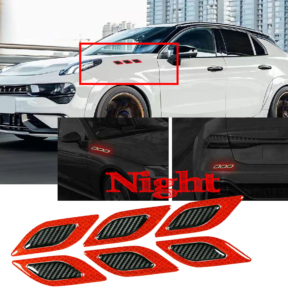 Carbon Fiber Reflective Warning Decal Sticker Kit for Cars