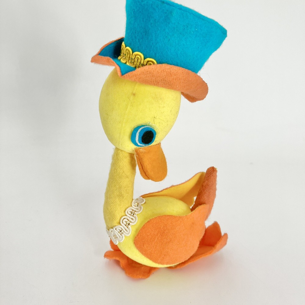 Rare Vtg Anthropomorphic EASTER Duck Flocked Styrofoam 50s 60s Decor Japan Kitch