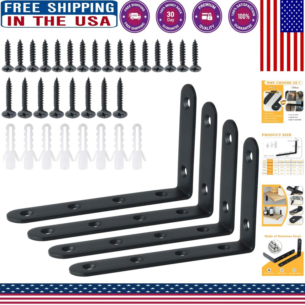 Stainless Steel 5x3 Inch Shelf Brackets – Durable Elegant Wall Supports  