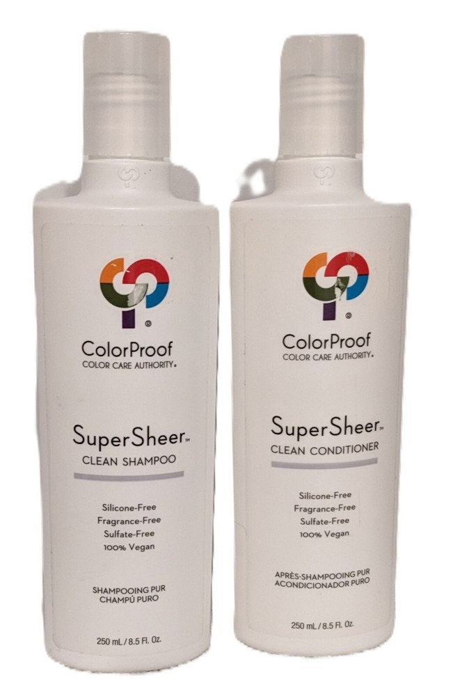 ColorProof SuperSheer Clean Silicone-Free Vegan Shampoo & Conditioner Duo 8.5 Oz