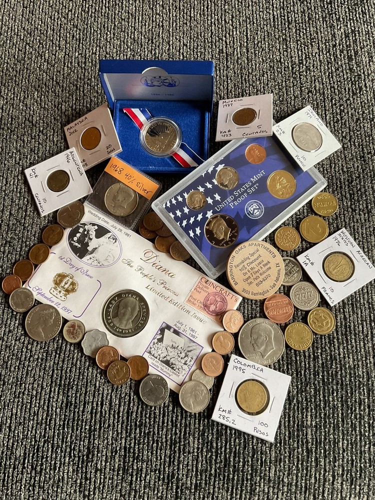 Collectible Junk Drawer Coin Lot 2000S Mint Proof/1968 JFK/Diana Commemorative