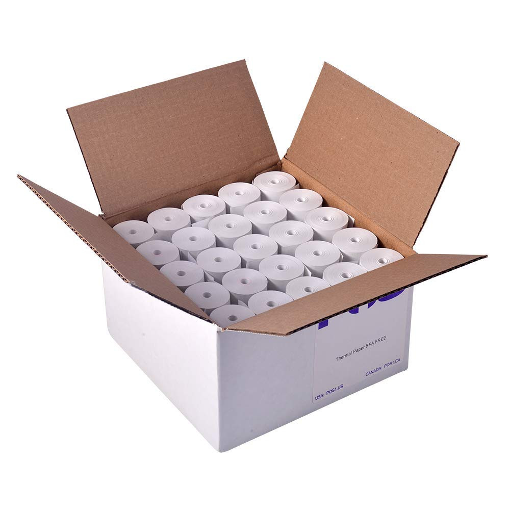 2.25 x 75ft 50 Rolls BPA-Free Coreless Thermal Paper for Handheld Printers