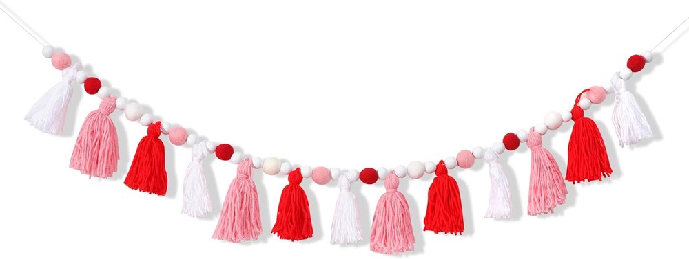 Valentines Day Banner - Valentine's Party Decorations,Red Red White